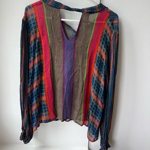 Anthro blouse. Stunning. Colorful! Sheer.